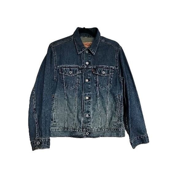 VTG 90s Levis 57511 Red Tab Denim Jean Trucker‎ Jacket Womens Large - Picture 1 of 10